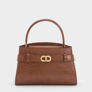 Aubrielle Croc-Effect Top Handle Bag