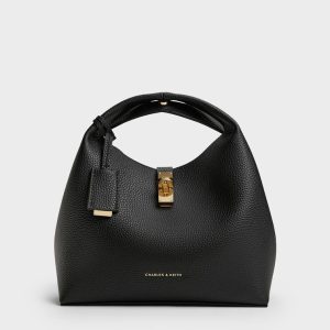 Chance Recycled Leather Turn-Lock Bucket Bag