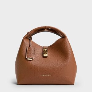 Chance Recycled Leather Turn-Lock Bucket Bag