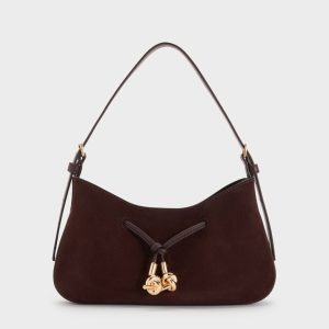Mila Recycled Suede Shoulder Bag
