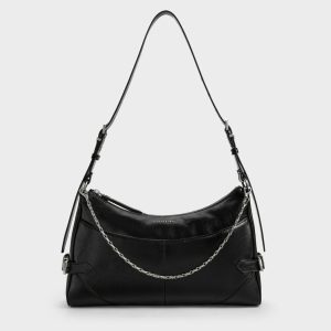 Antonella Chain-Strap Side-Buckle Shoulder Bag