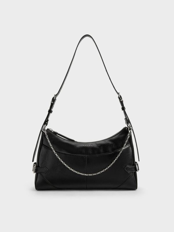 Antonella Chain-Strap Side-Buckle Shoulder Bag 1 Antonella Chain-Strap Side-Buckle Shoulder Bag