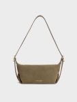 Larsen Recycled Suede Buckle-Strap Slouchy Shoulder Bag