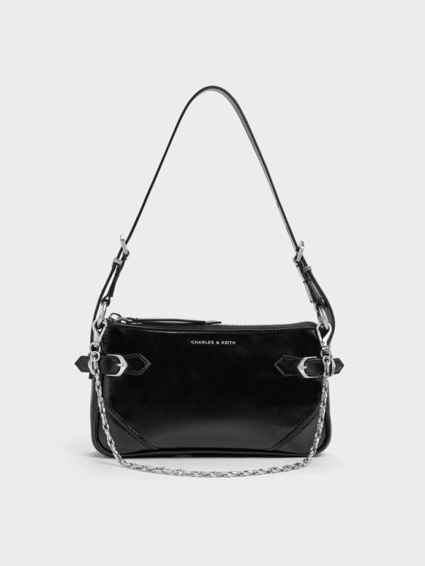 Antonella Chain-Strap Side-Buckle Crossbody Bag