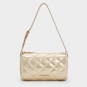 Janie Metallic Quilted Shoulder Bag