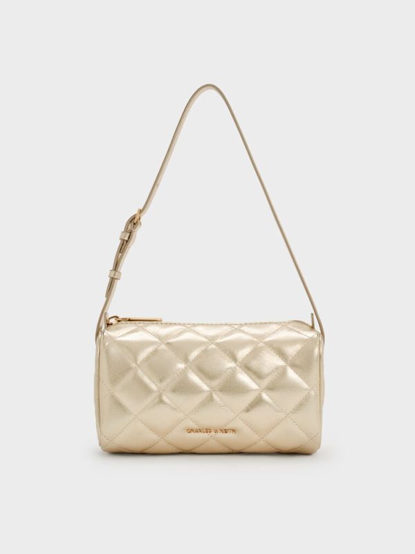 Janie Metallic Quilted Shoulder Bag