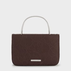 Jennis Lace & Satin Top Handle Bag