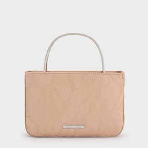 Jennis Lace & Satin Top Handle Bag