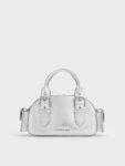 Blaise Metallic Buckle-Strap Side-Pocket Bowling Bag