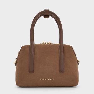 Deyna Recycled Suede Bowling Bag