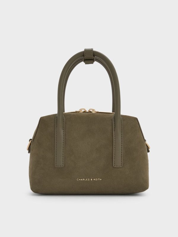 Deyna Recycled Suede Bowling Bag
