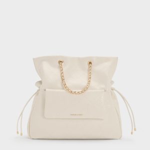 Duo Quilted Braided-Strap Drawstring Two-Way Backpack