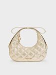 Janie Metallic Quilted Bow-Handle Bag